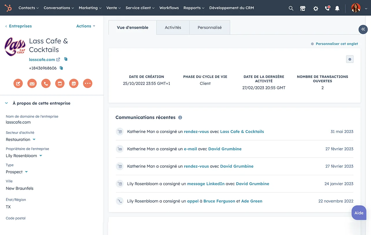 Logiciel gratuit de gestion des contacts HubSpot